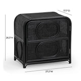 Tina 27" Rattan Nightstand With Storage