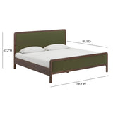 Hella Contract-Grade Velvet and Ash Wood Bed