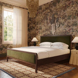 Hella Contract-Grade Velvet and Ash Wood Bed