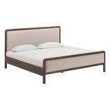 Hella Contract-Grade Velvet and Ash Wood Bed