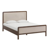 Hella Contract-Grade Velvet and Ash Wood Bed