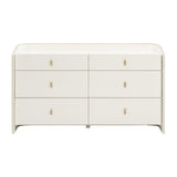 Collins 56" Cream 6-Drawer Dresser