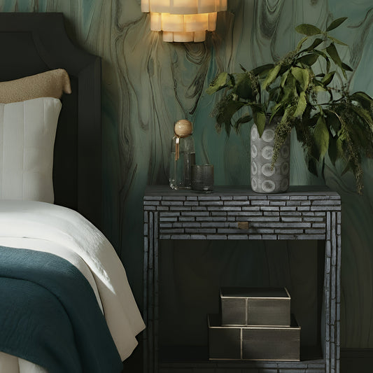 Cassis 20" Mother of Pearl 1-Drawer Nightstand