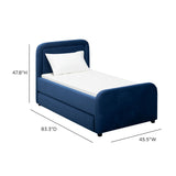 Briella Performance Velvet Trundle Bed in Twin