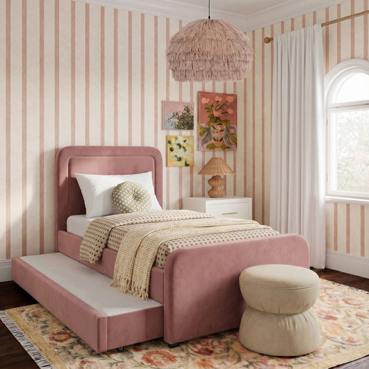 Briella Performance Velvet Trundle Bed in Twin
