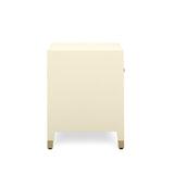Dani 25" Cream Faux Shagreen Nightstand with Drawer