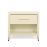 Dani 25" Cream Faux Shagreen Nightstand with Drawer