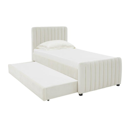 Angela Performance Velvet Trundle Bed in Twin