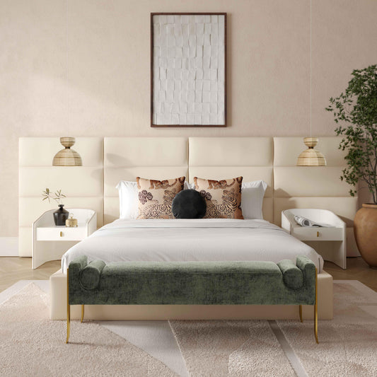 Eliana Performance Velvet Bed with Wings