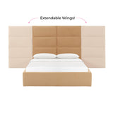 Eliana Performance Velvet Bed with Wings
