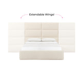 Eliana Cream Performance Boucle Headboard Wings