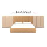 Palani Performance Velvet Bed with Wings