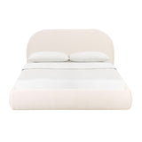 Bara Cream Textured Performance Velvet Bed