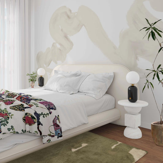 Ophelia Cream Performance Faux Wool Bed