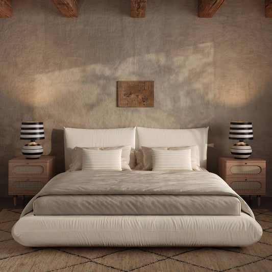 Romp Cream Upcycled Performance Linen Bed