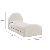 Moon Cream Performance Boucle Twin Trundle Bed