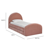 Moon Rose Upcycled Contract-Grade Chenille Twin Trundle Bed
