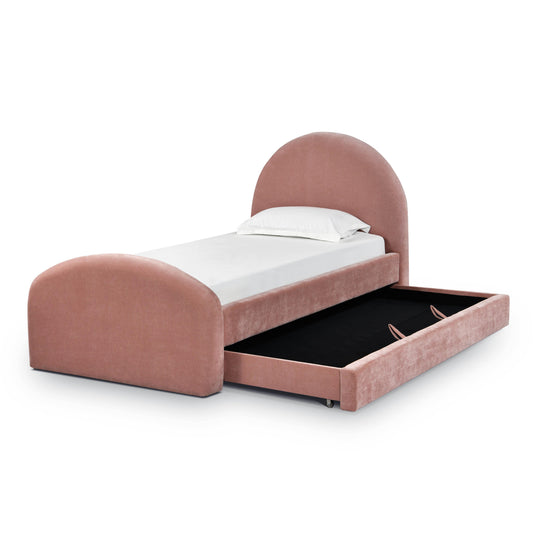 Moon Rose Upcycled Contract-Grade Chenille Twin Trundle Bed