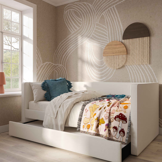 Alice Linen Twin Trundle Bed