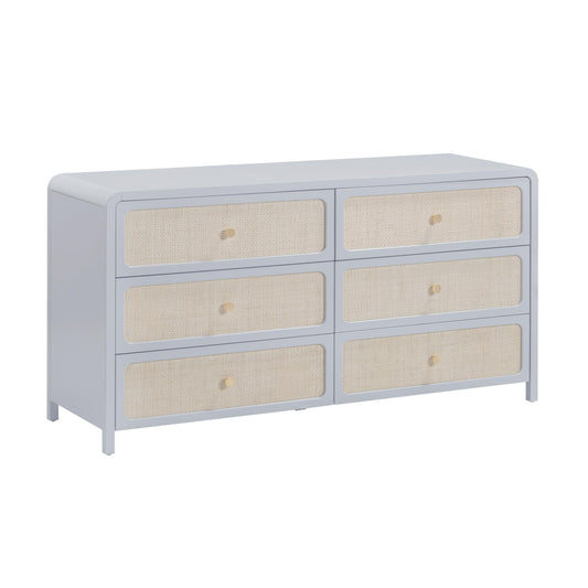 Patty 62" Rattan 6 Drawer Dresser