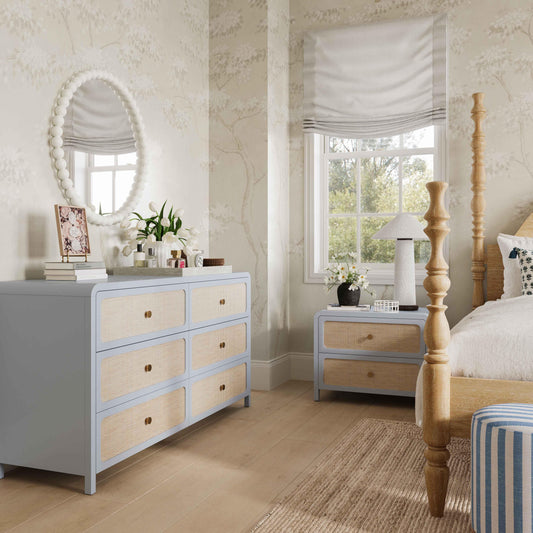 Patty 62" Rattan 6 Drawer Dresser