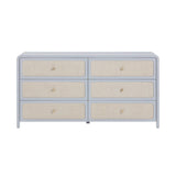 Patty 62" Rattan 6 Drawer Dresser