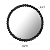 Baria 30" Wooden Round Wall Mirror