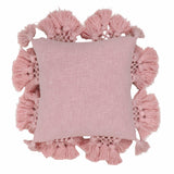 Stone 21" Washed Cotton Tasseled Square Throw Pillow Cover