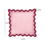 Scalloped Edge 24" Square Throw Pillow Cover