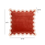 Scalloped Edge 24" Square Throw Pillow Cover