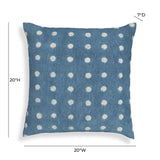 Indigo Dots 20" Cotton Square Throw Pillow Cover