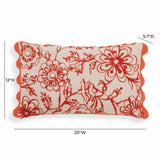 Portia 20"X12" Embroidered Cotton Flex Throw Pillow Cover
