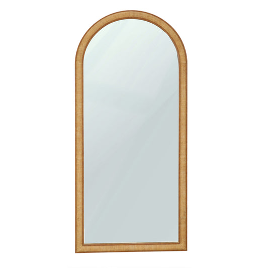 Arch 72" Natural Raffia Contract-Grade Floor Mirror