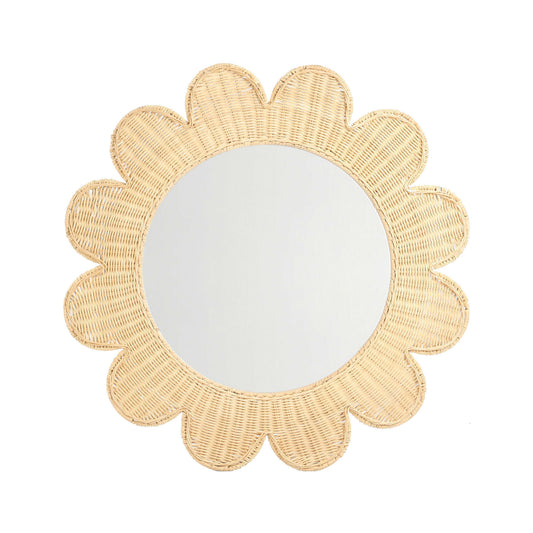 Coralie 33.4" Rattan Round Wall Mirror