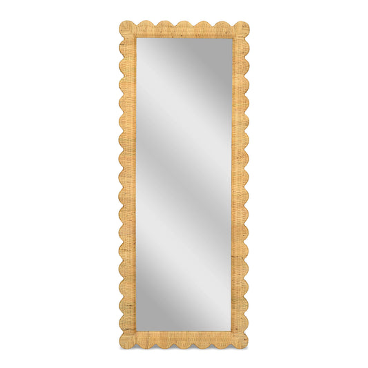 Bama 29.1"X75" Long Natural Rattan Wall Mirror