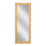 Bama 29.1"X75" Long Natural Rattan Wall Mirror