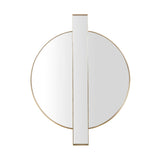 Carri 30"X39" Gold Round Wall Mirror
