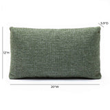 Malolo 20"X12" Green Basketweave Rectangular Vegan-Down Throw Pillow Cover