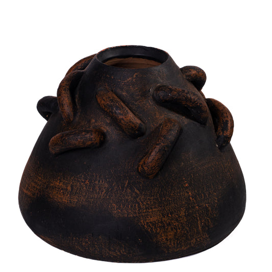 Visha Roped Dark Terracotta Decorative Vase