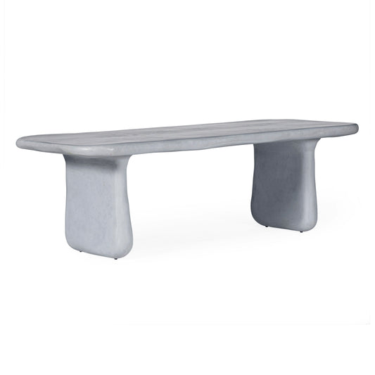Athen 95" Grey Faux Stone Indoor/Outdoor Rectangular Dining Table