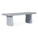 Athen 95" Grey Faux Stone Indoor/Outdoor Rectangular Dining Table