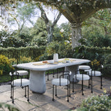 Athen 95" Grey Faux Stone Indoor/Outdoor Rectangular Dining Table