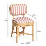 Dorine Striped Performance Linen & Rattan Dining Chair