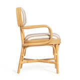 Dorine Striped Performance Linen & Rattan Dining Armchair