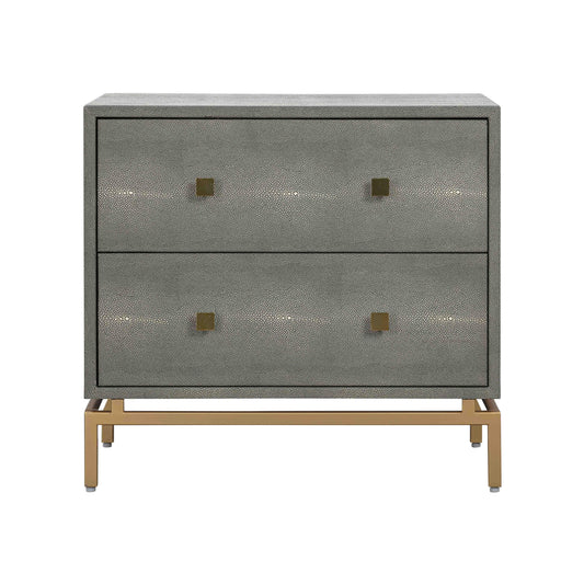Pesce 25" Faux Shagreen 2-Drawer Nightstand