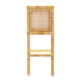 Amara Woven Rattan Performance Fabric Stool