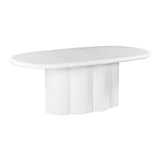Elika 80" Faux Plaster Indoor / Outdoor Oval Dining Table