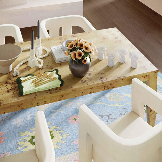 Brandyss 90" Natural Burl Rectangular Dining Table