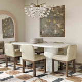 Brut 86" Concrete Patterned Indoor/Outdoor Oval Dining Table