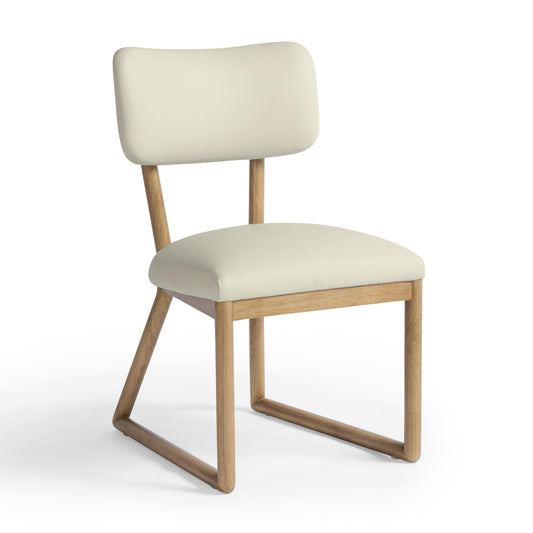 Bobbie Cream Contract-Grade Vegan Leather Dining Chair
